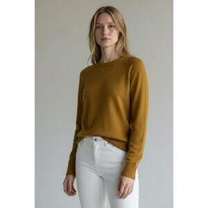 Quince Mongolian Cashmere Sweater Spicy Mustard XS
